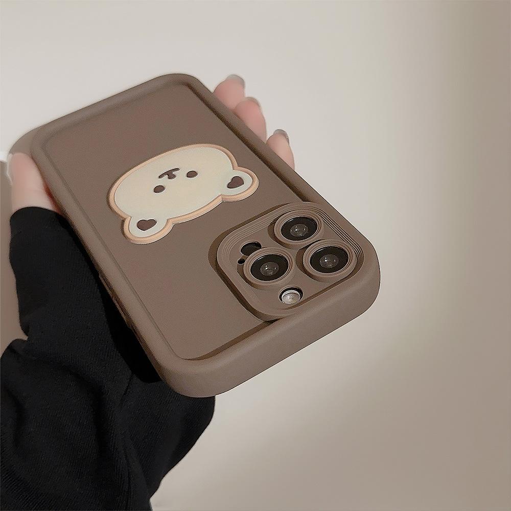 Подходит для 15 iPhone 17 Трехмерный медведь 15pro Max Кукла 13 Мультяшный 16 Все включено XR