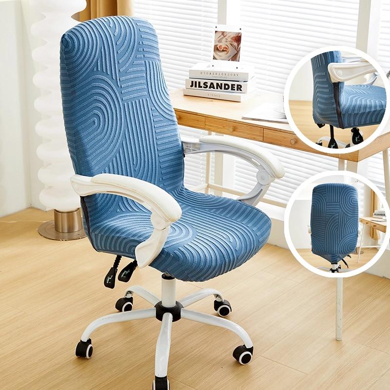 Jacquard Spandex Office Chair Cover Anti-dirty Computer Desk Armchair Slipcovers Dust-proof Rotating Gaming Chair Protector SML