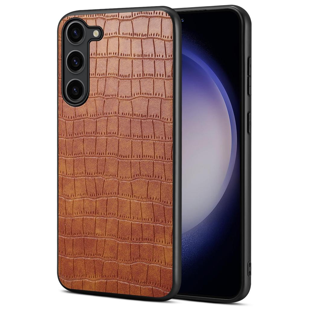 For Samsung Galaxy S23 Case Crocodile Texture PU+PC+TPU Well-protected Phone Cover