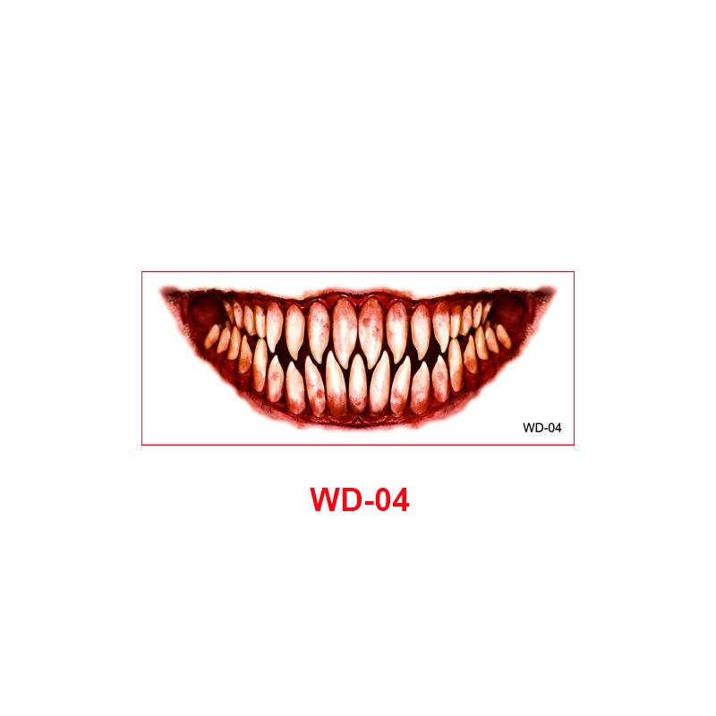 New Halloween horror big mouth tattoo sticker party party fun makeup thriller DIY mouth makeup sticker
