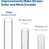 Straws for YETI, 6 Pcs Reble Tumbler Clear Straws Replacement for YETI 25 oz, 26 oz, 35 oz, 42 oz, Tritan Drinking Straws for Smoothies, Milkshake, 2