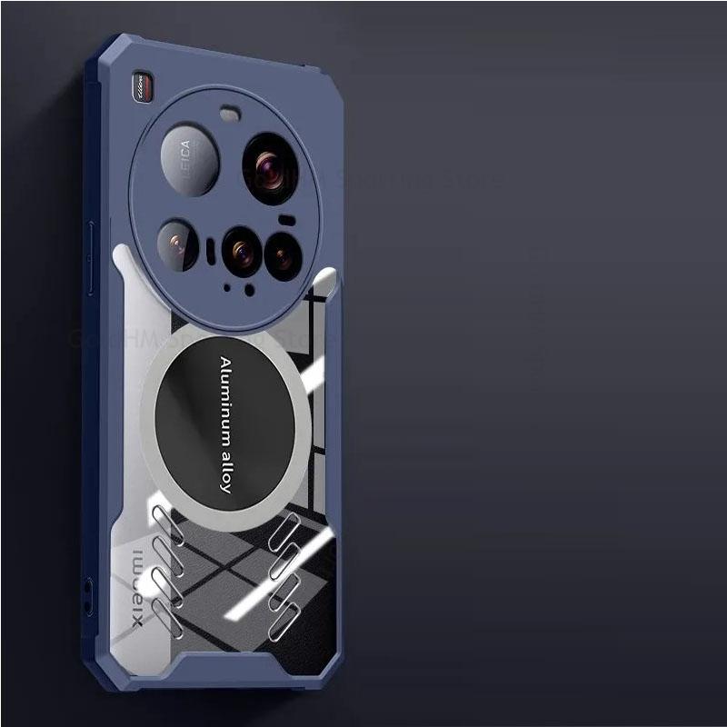 Чехол для Xiaomi 15 Ultra Armor Shockproof Clear Acrylic Противоударный чехол для Mi 13 Pro 12S 11 14 15 Ultra Cooling Теплоотвод для Magsafe Cover