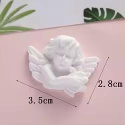 New Baroque Style White Flat Back Cabochon Resin Angel Figurines Artificial Fairy Model for Phone Case Use Souvenir