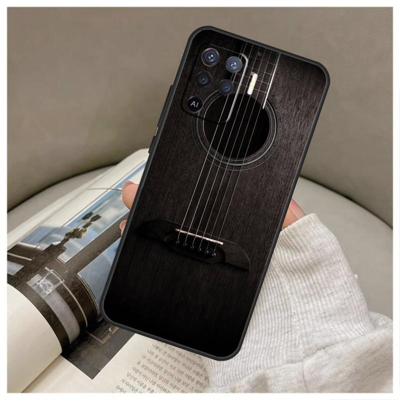 Vintage Music Guitars Case For OPPO A96 A76 A16 A54 A74 A94 A98 A78 A5 A9 A15 A17 A77 A52 A72 A53S A57S A79 Cover