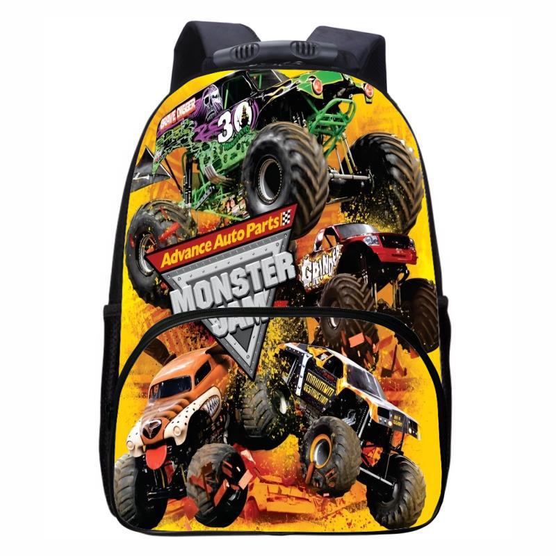 Рюкзак-сумка Monster Jam Truck, круглая передняя сумка, для учеников начальной, средней и старшей школы, мужские и женские рюкзаки