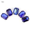 10pcs Rectangle Sewing Rhinestones Glass Crystal Claw DIY Clothing Accessories (Blue)