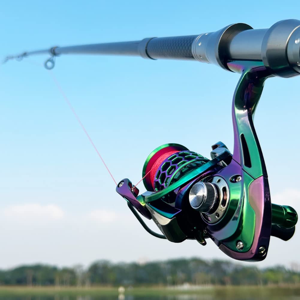 Happy Life Spinning Reel Reel Fishing Tackle Colorful Smooth Winding Maximum Drag Force 29KG Gear Ratio Interchangeable Handle for Left and Right