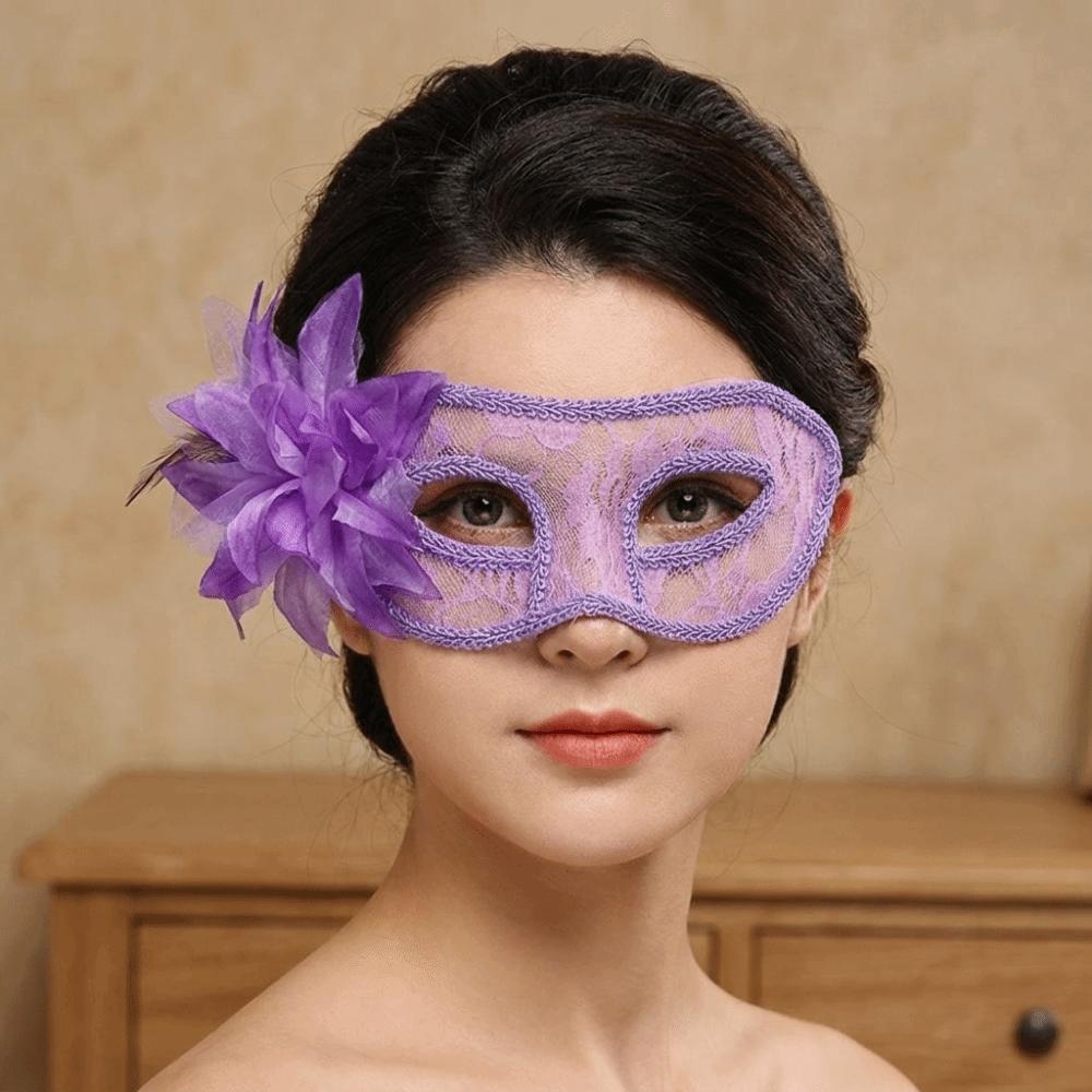 Flower Half-Face Mask Seductive Style Masquerade Ball Mask Rave Celebration