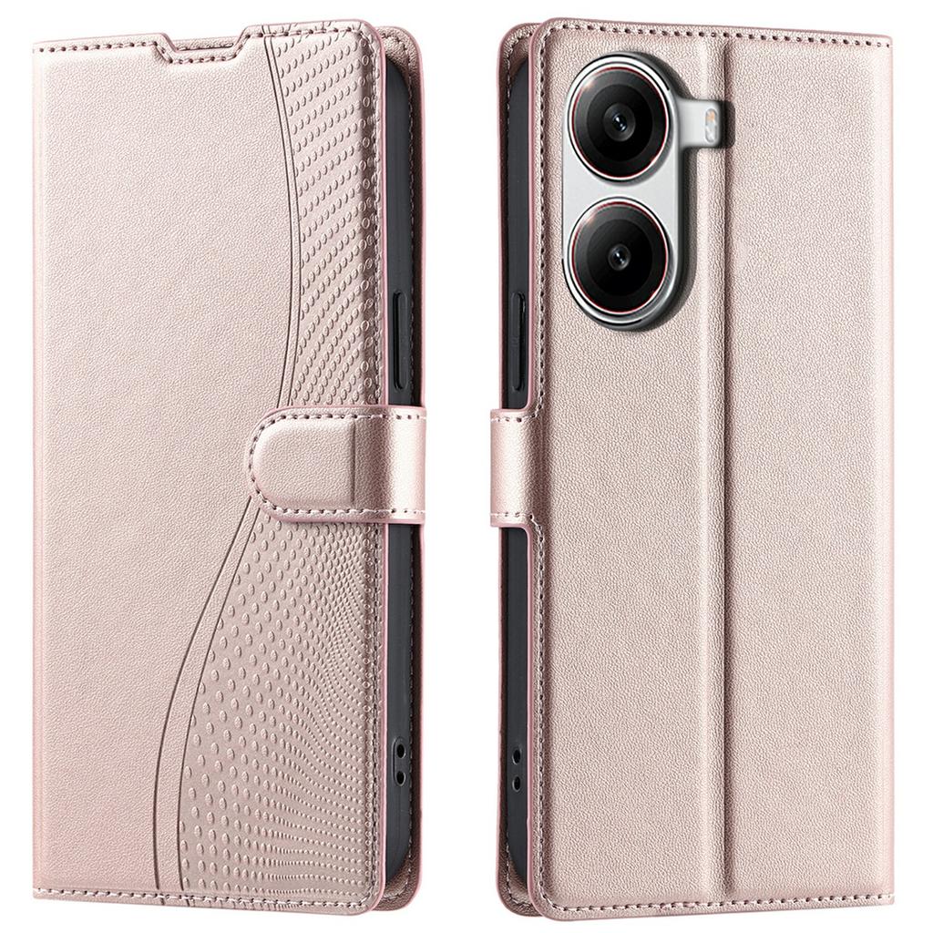 For Xiaomi Redmi Turbo 4 5G/Poco X7 Pro 5G Case Dots Imprinted PU Leather Flip Phone Cover with Card Slot,Strap