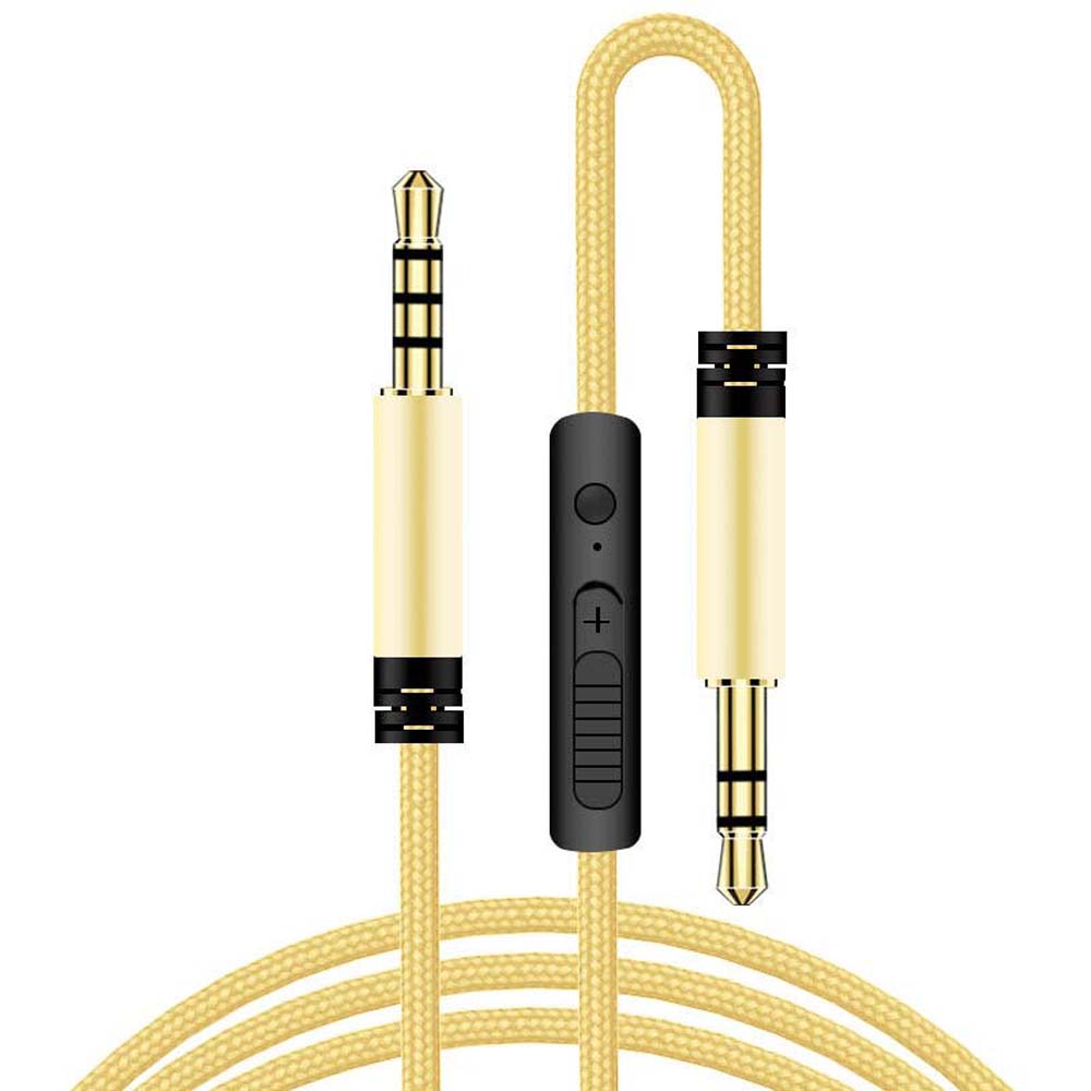 Mic Headphone Cord Gold-plated Plug Volume control Aux Cable Car Aux Cord Audio Wire Audio Cable