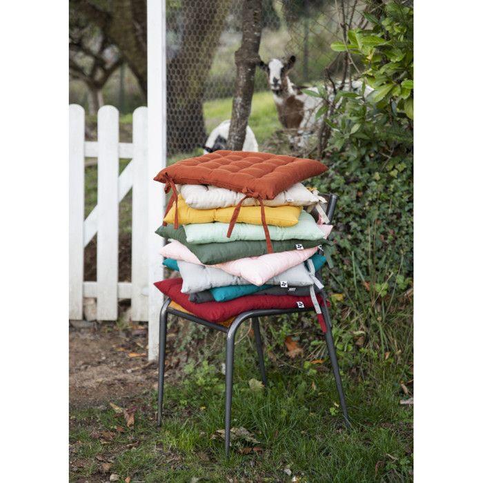 Assise matelassée Outdoor déperlant - Anti-UV "Kala" en Coton 38 x 38 cm l'Effet Papillon