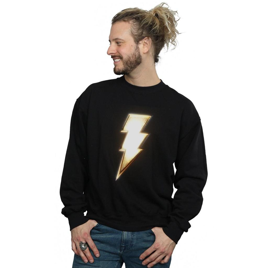 DC Comics Mens Shazam Bolt Logo Sweatshirt