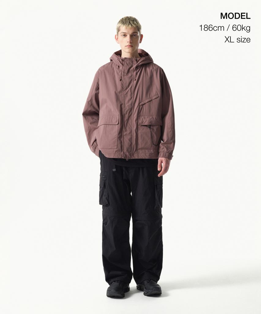 Musinsa Standard [City Leisure] Cn Hooded Windbreaker Jacket [Smoke Pink]