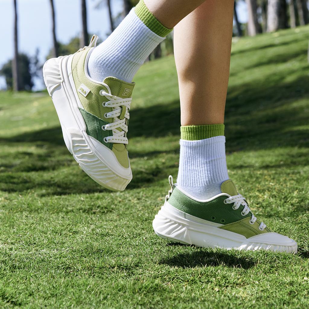 Fila Fosso Retro Casual Fashion Slip Resistant Durable Low Top Canvas Shoes Women Sneaker Green F12W422304FGJ