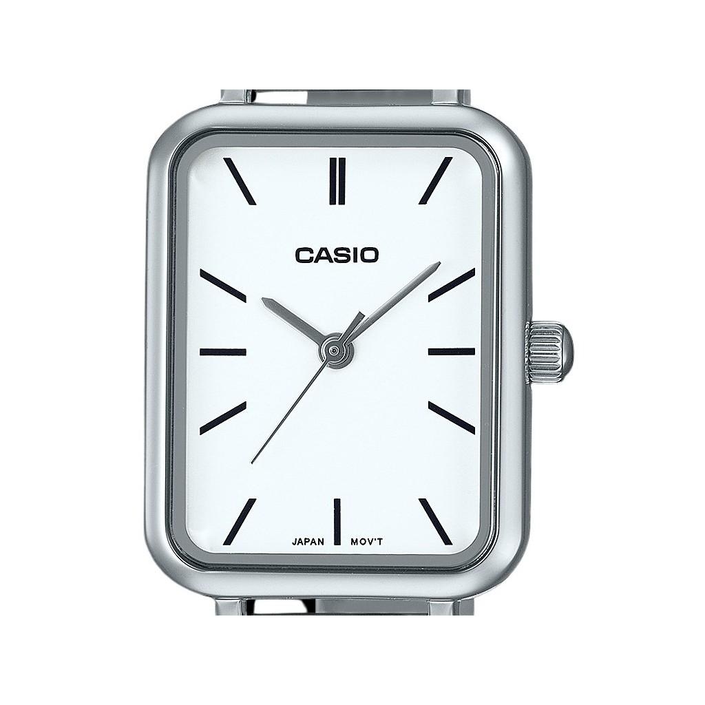 Casio Стандартные аналоговые кварцевые женские часы из нержавеющей стали с белым циферблатом LTP-V009D-7E