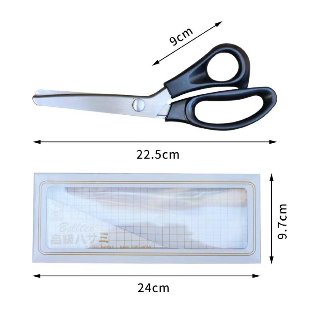 Ножницы для зигзага по ткани Ножницы для рукоделия Ножницы для зигзага по коже Инструмент для обивки Профессиональные швейные ножницы черного цвета