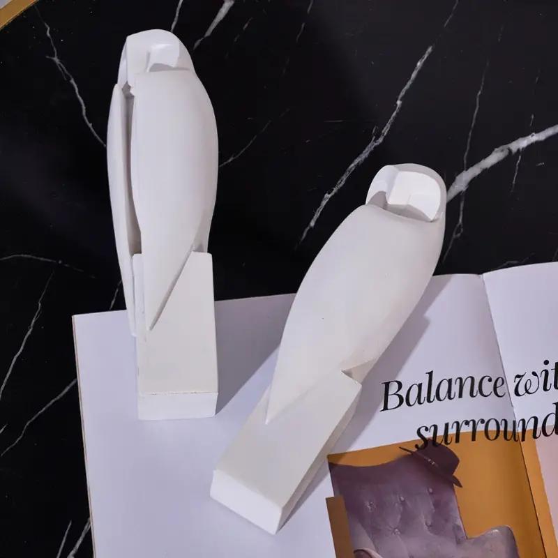 Минималистская статуя совы, скульптура, декоративные фигурки животных, домашнее украшение для книжной полки, дома, гостиной, офиса, шкафа, декор