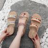 Ретро Летние Модные и Удобные Шлепанцы на танкетке для Женщин Толстоподошвенные Шлепанцы Этнический Стиль Повседневная Пляжная Обувь