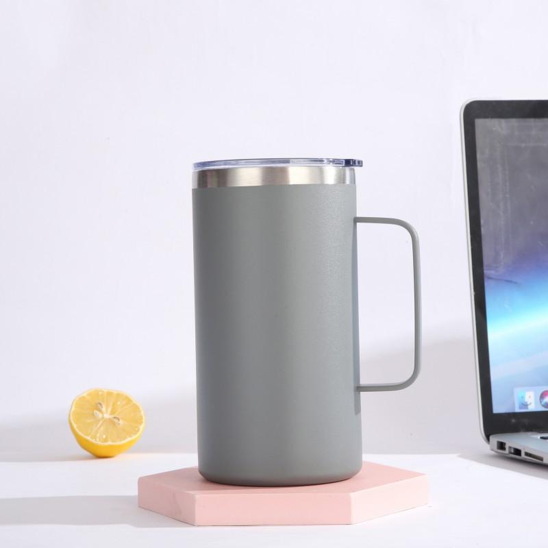 Stainless Steel Vacuum Insulated Coffee Mug With Handle 600ml Double Wall Thermal Cup Office Home Travel