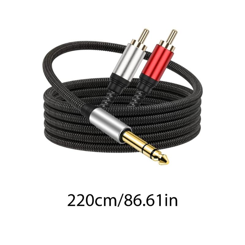Кабель 2RCA на 6,35 мм AUX, 6,35 мм 1/4 на 2RCA Штекерный Адаптер-Разветвитель Y Стерео Звуковой Кабель для Планшетов