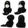 2Pcs Winter Knit Woolen Hat Women Scarf Set Solid Color Warm Beanie Cap Female Neckerchief Korean Twist Crochet Hats Scarves