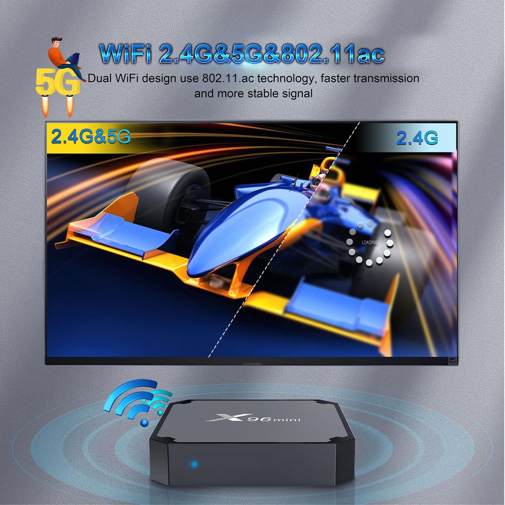 X96mini Android 11.0 Smart TV Box Amlogic S905W2 UHD 4K медиаплеер 2.4G/5.0G двухдиапазонный WiFi AV1