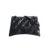 First layer cowhide women's bag 2025 new origami texture hand grab chain hourglass bag shoulder messenger bag