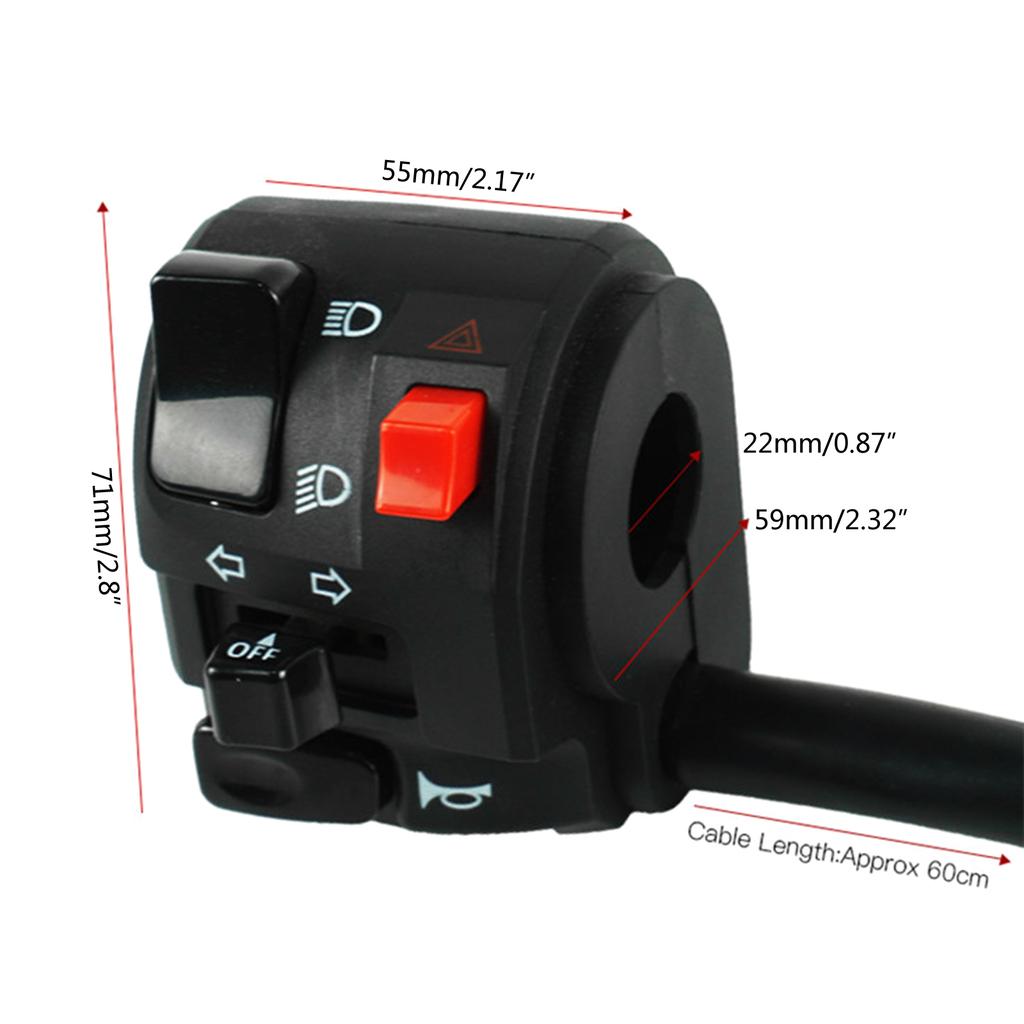 2x мотоциклетные переключатели, кнопка звукового сигнала, поворотник, электрическая противотуманная фара, переключатель управления рулем для 300 куб. см, 600 куб. см