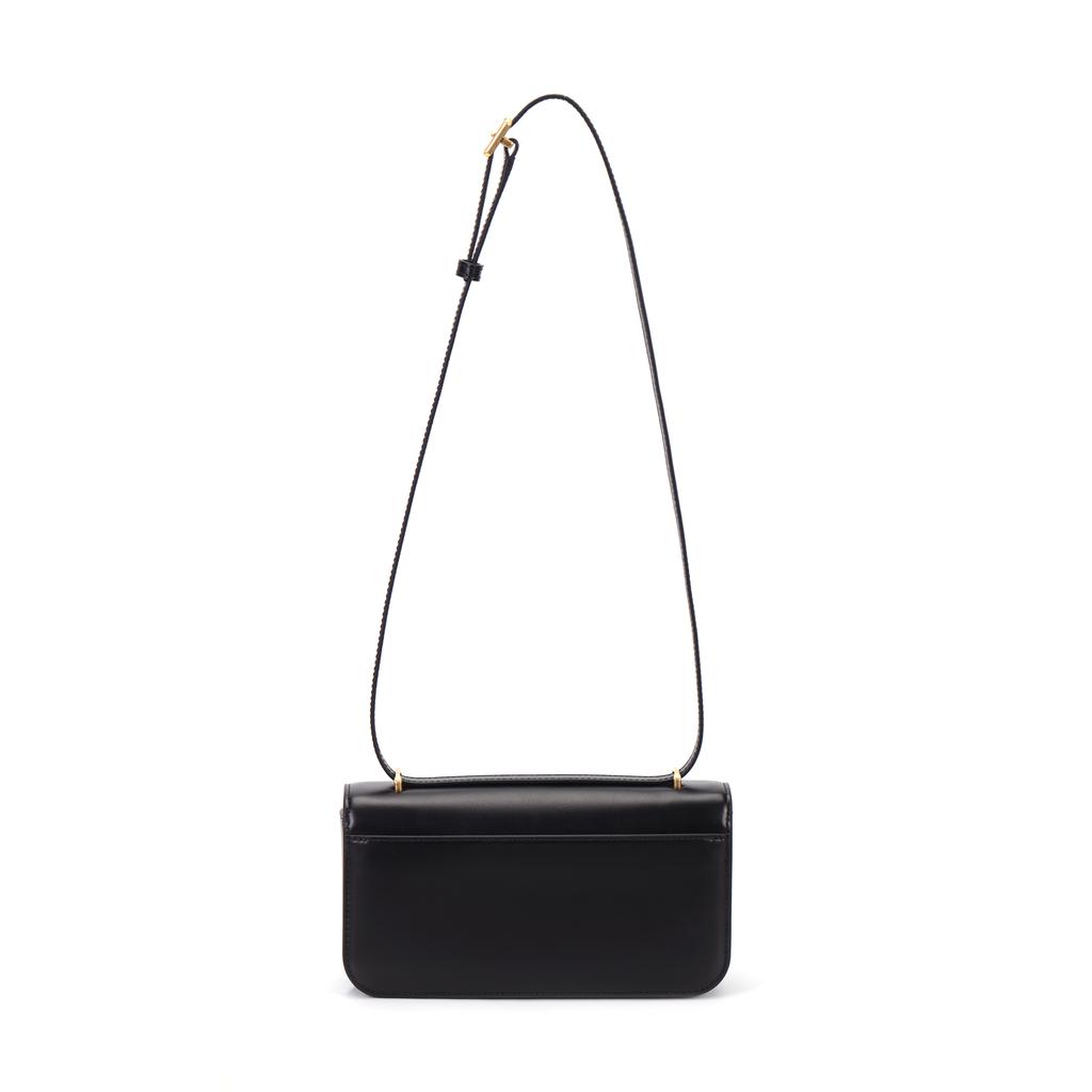 Tory Burch Eleanor Signature Double T Logo Solid Color Leather Small Square Shoulder Crossbody Bag Women bags Black 89644-001