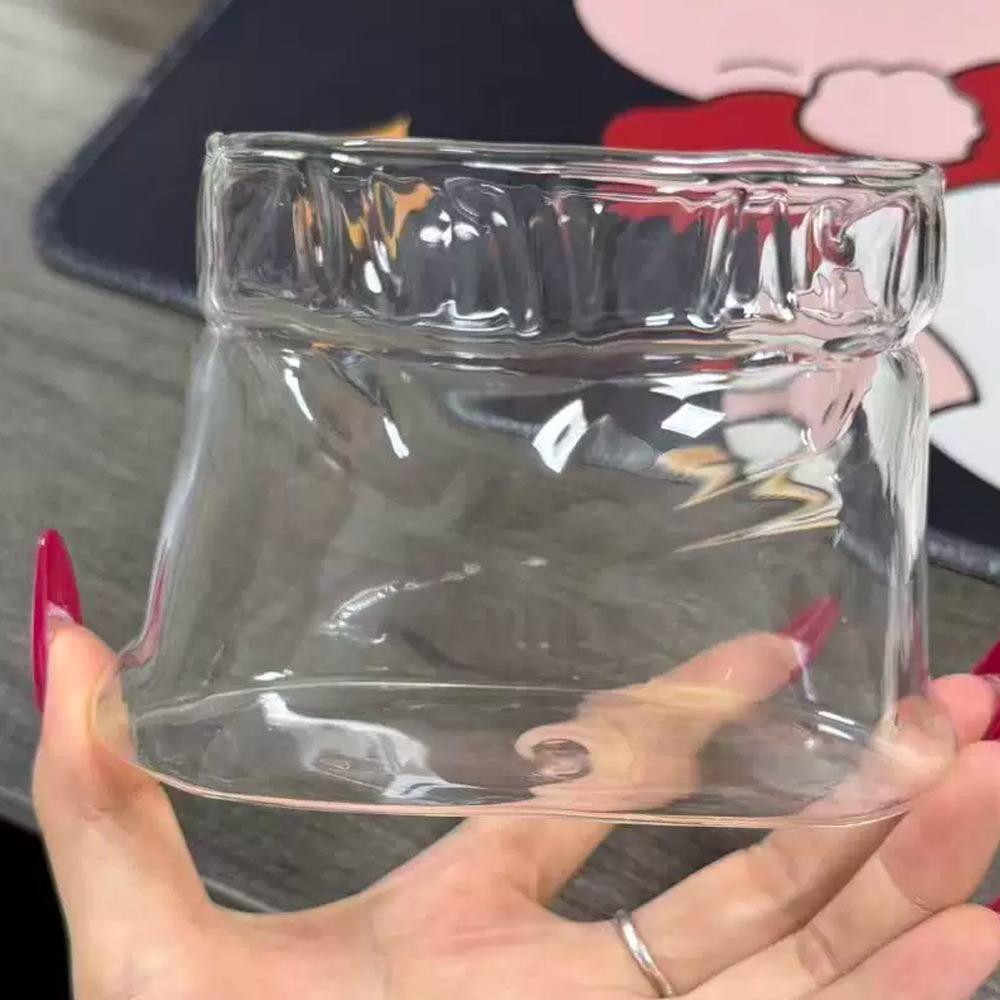 Transparent Cloth Bag Shaped Mug Heat-Resistant Espresso Cup Tea Cup Milk Glass Cup  Afternoon Tea