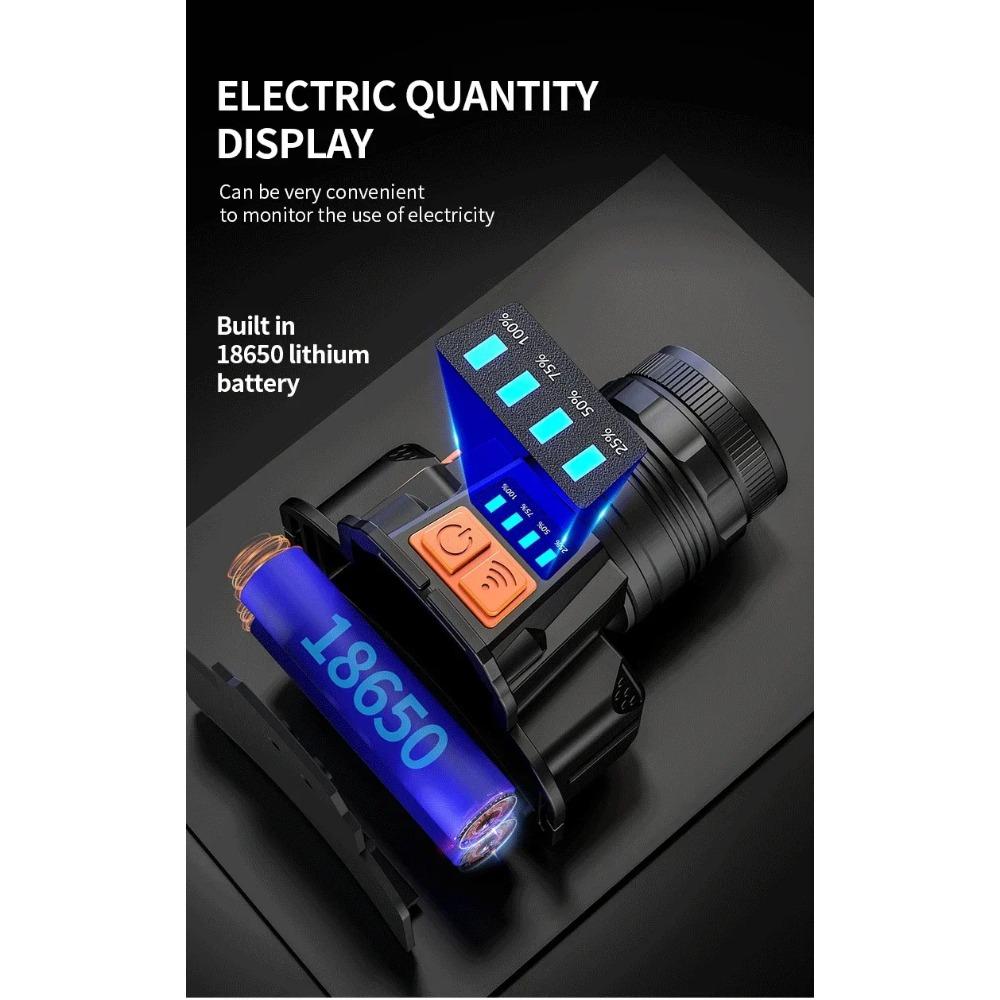 6000лм супер яркий T6 светодиодный датчик налобный фонарь со встроенным аккумулятором USB перезаряжаемый поворотный зум-фонарик для кемпинга на открытом воздухе рыбалки