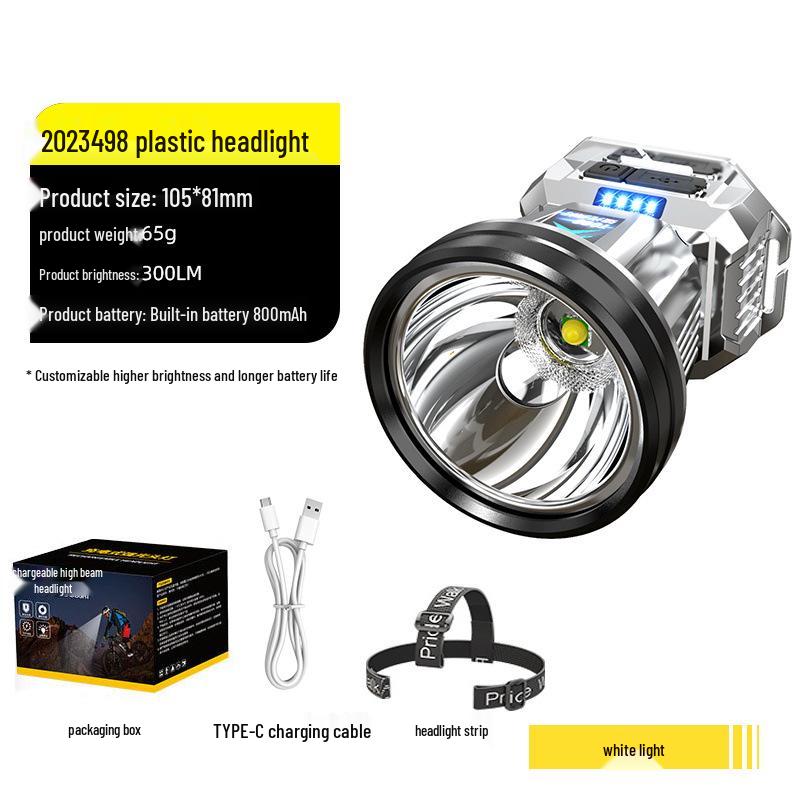 Светодиодный лазерный фонарь с двумя режимами света, перезаряжаемый налобный фонарь - Суперяркий, длительное время работы от аккумулятора, идеально подходит для ночной рыбалки