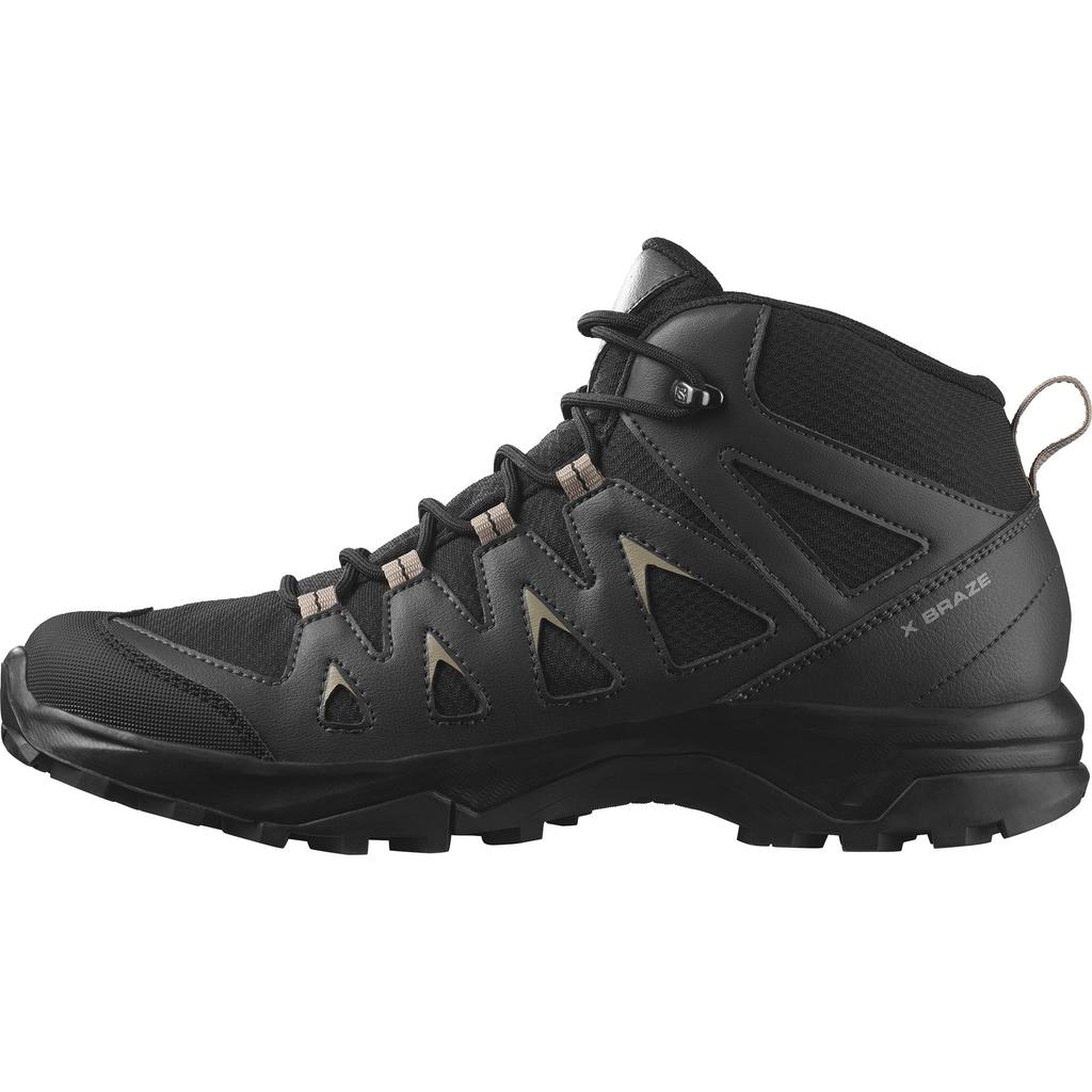 Salomon Hiking Trekking Shoes X BRAZE MID Khaki Cm GORE-TEX Men's Black/Phantom/Vintage 27.0