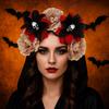 Преувеличенная повязка на голову с черепом, Хэллоуинский декор, готическая цветочная повязка для волос, Хэллоуинский обруч для волос, Вечеринка