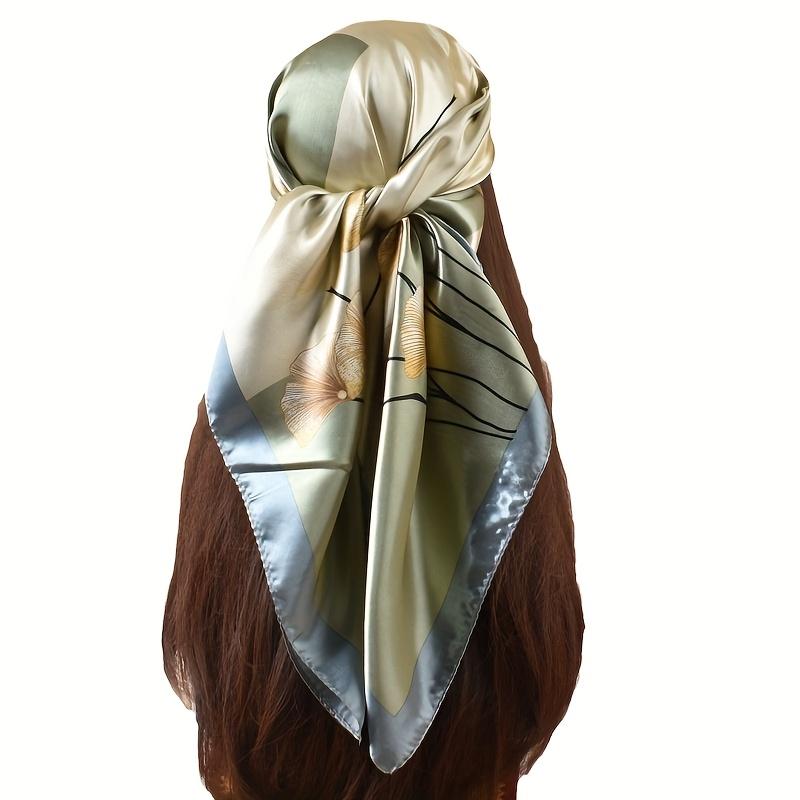 Ginkgo Leaf Printed Outer Layer Sun Protection Scarf with Head Decoration
