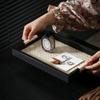 Элегантный кожаный деревянный поднос для хранения ароматерапии, винтажный домашний декор, гостиная