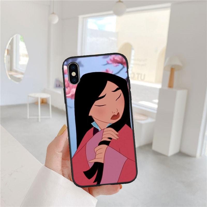 BF83 Чехол-ракушка для телефона с принтом принцессы Мулан для iPhone 16 15 14 13 12 Pro Max Plus Mini