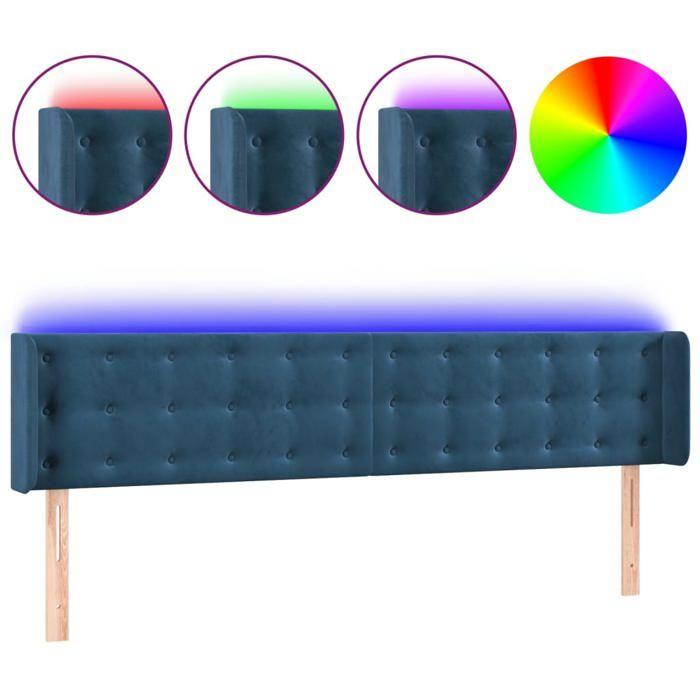 VidaXL LED Headboard Bedroom Furniture Double Bed Accessory Head of Bed Frame Interior Dark Blue 3123740