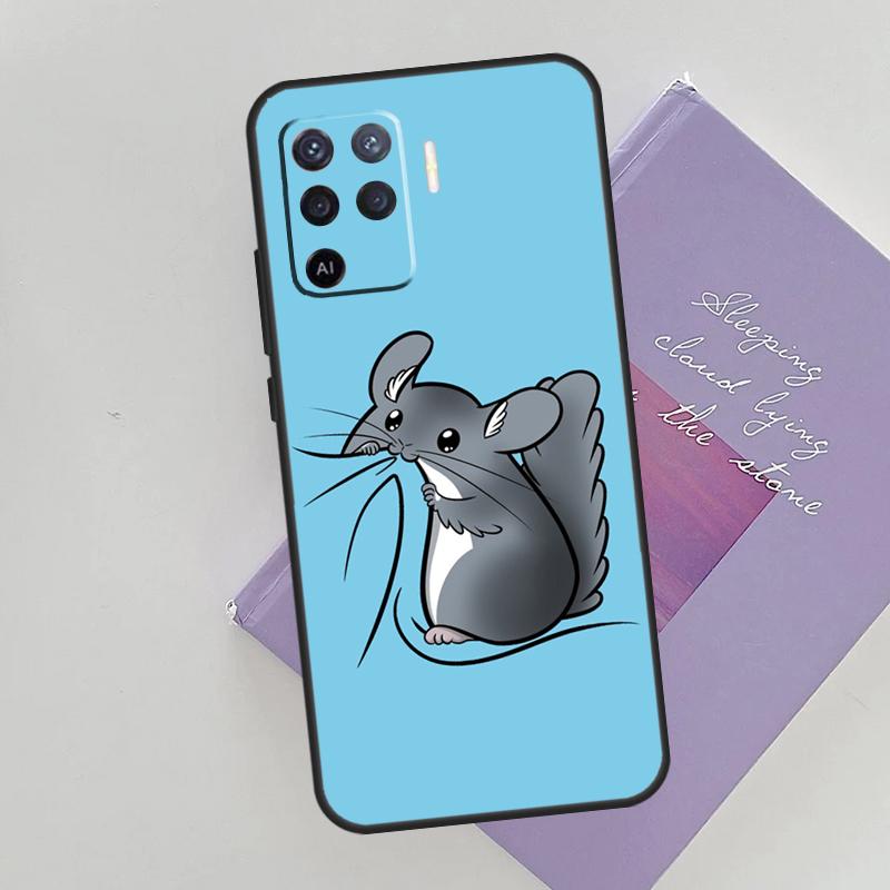 Милый Мультяшный Шиншилловый Чехол Для Телефона Oppo A54 A74 A94 A15 A16 A17 A52 A72 A76 A96 A57 A58 A78 A98 A53S Защитный Чехол