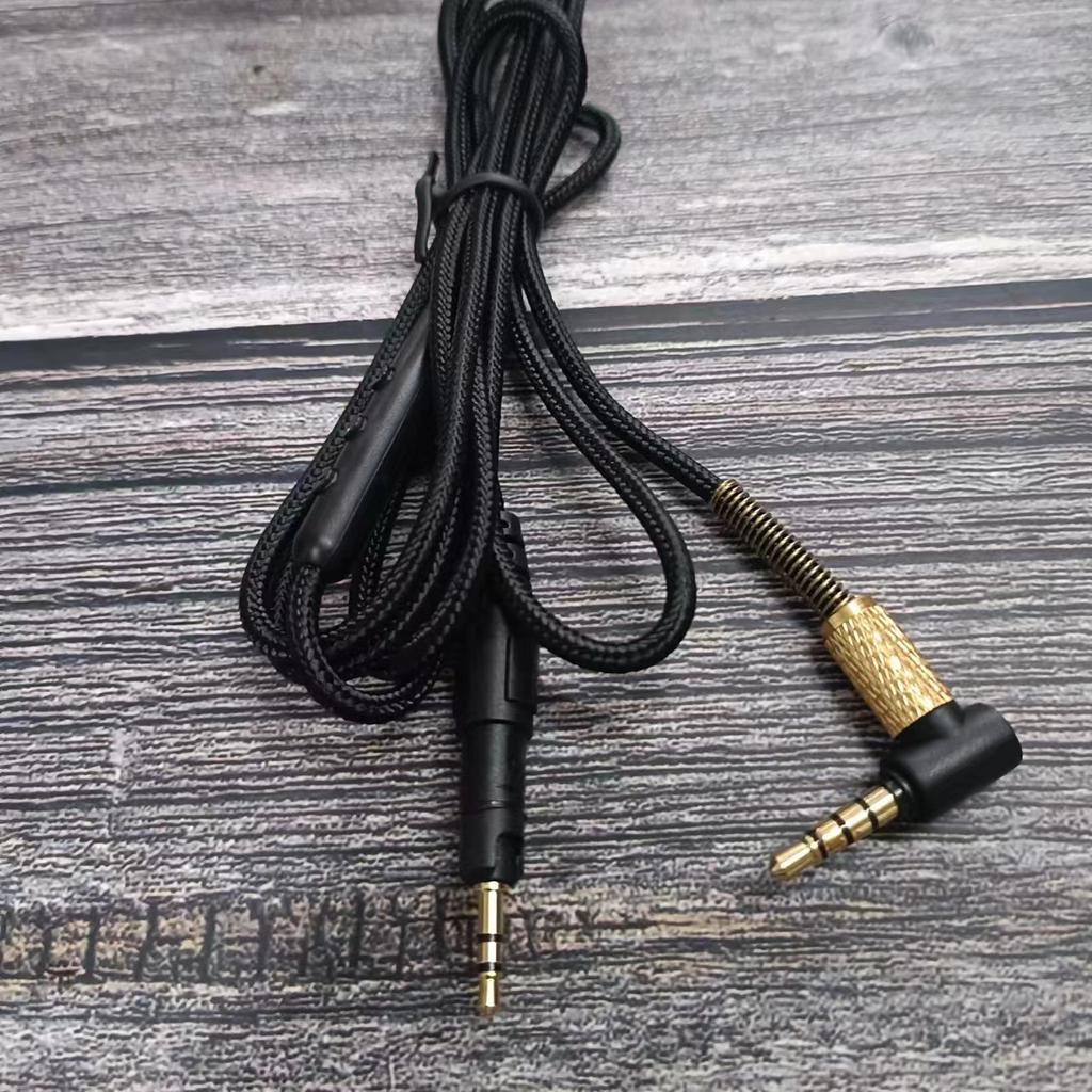 High quality audio cable For ATH M40X/M50X/M60X/M70X Headset 3.5mm to 2.5mm plug with microphone braided wire