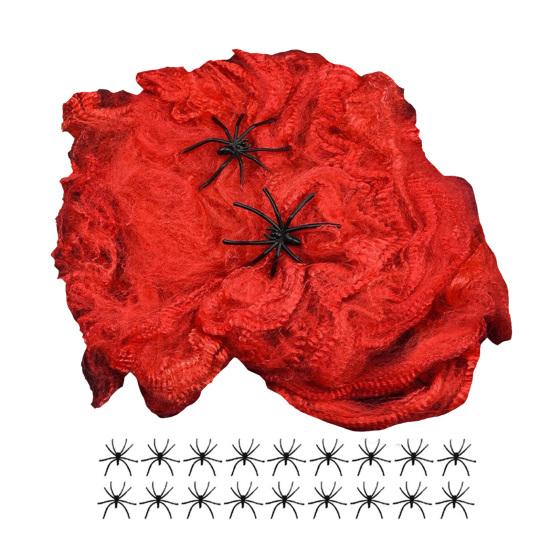 Colorful Halloween Spider Web Stretchable Cotton Cobwebs Elastic Scary Party Scene Props for Halloween Christmas Eve Parties