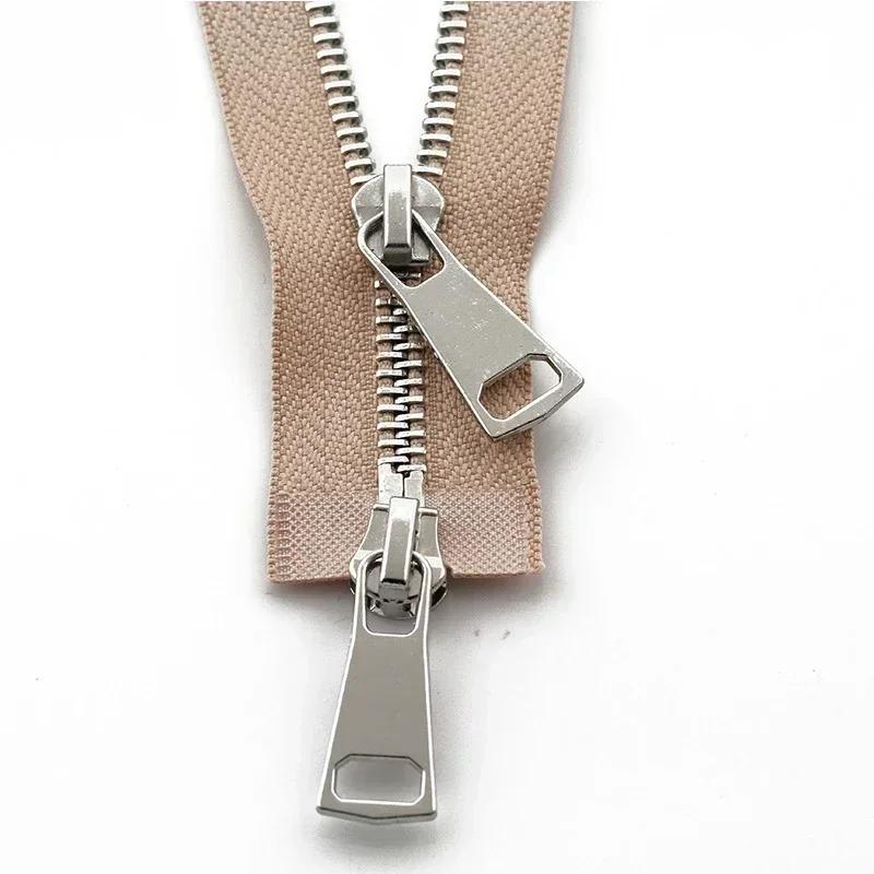1-5 шт. 5# Металлические молнии 70/90/120 см Двусторонние разъемные молнии для пуховика Автоматическая блокировка Застежка-молния Швейный аксессуар для одежды