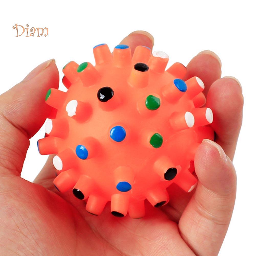 Pet Dog Puppy Thorny Round Ball Molar Teeth Cleaning Chewing Squeaky Sound Toy The Secret Life of Pet