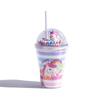 Пластиковая бутылка для воды с двойными стенками и трубочкой, крышка-единорог с пузырьками, корейский стиль, креативная кружка-подарок для молока, кофе, чая, удобная чашка