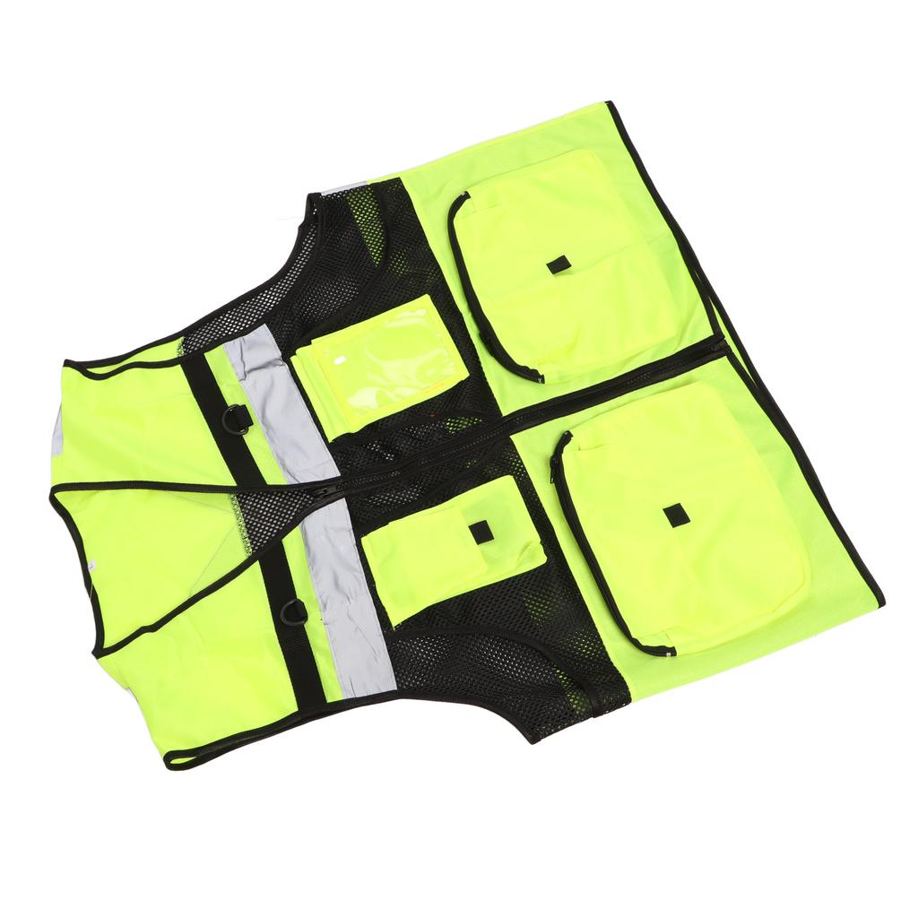 Светоотражающий жилет безопасности, светоотражающий жилет высокой видимости с двумя карманами, размер L, светящийся жилет для