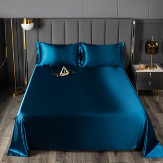 Yousheng Glossy Satin Sheets Solid Color Bed Sheet with 2 Pillowcases Cooling Wrinkle-Free Silky Smooth Sheets for Most Bed Sizes