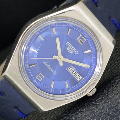 АВТОМАТИЧЕСКИЕ ВИНТАЖНЫЕ ЧАСЫ SEIKO 5 ЯПОНИЯ 6309A МУЖСКИЕ С СИНИМ ЦИФЕРБЛАТОМ a701388-5
