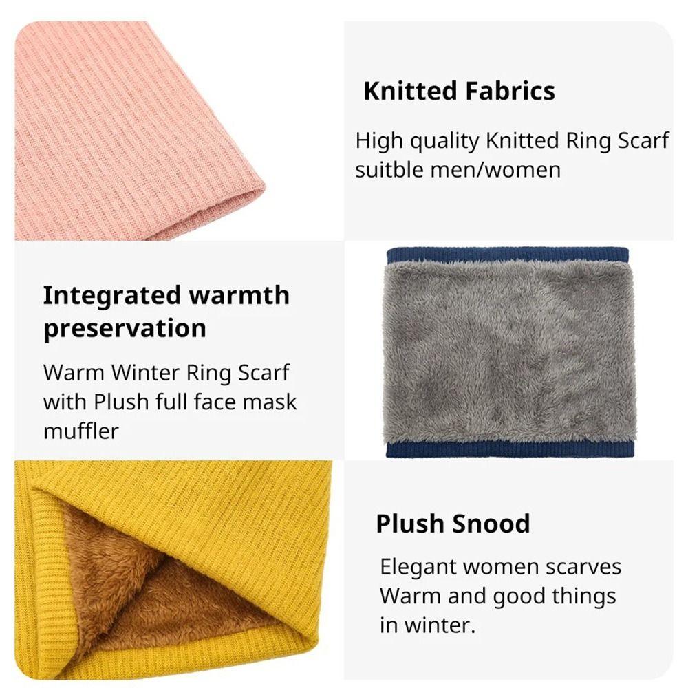 Breathable Neck Warmer Solid Thick Neck Scarves New Plush Snood Winter