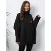 Women's Pullover Knitted Solid Colour High Neck Lapel Loose Heart Applique Sweater