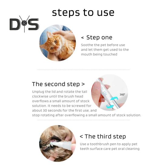 5 мл ручка для зубной щетки для домашних животных, ручка для чистки зубов у собак, средство для удаления зубного камня, набор для отбеливания зубов у кошек и собак